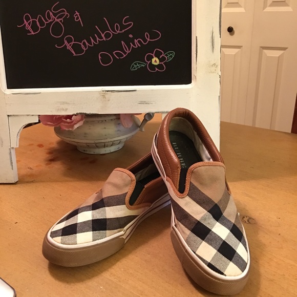 Burberry Other - Burberry House Check Leather Slip on Sneakers 6.5